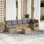 VidaXL Set Divano da Giardino 8 pz con Cuscini Beige in Polyrattan