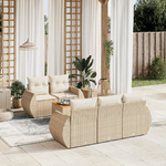 VidaXL Set Divano da Giardino 6 pz con Cuscini Beige in Polyrattan