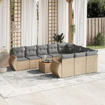 VidaXL Set Divani da Giardino 11 pz con Cuscini Beige in Polyrattan