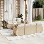 VidaXL Set Divano da Giardino 8 pz con Cuscini Beige in Polyrattan