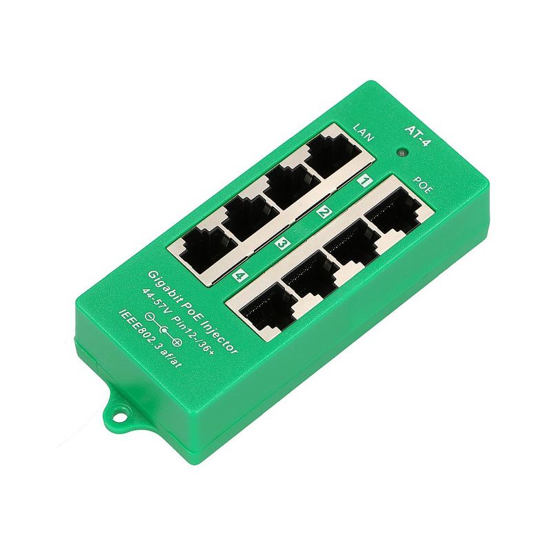 Extralink-4-Port-|-Gigabit-PoE-Injector-|-Active-4-ports-Gigabit-802.3at-af-Mode-A