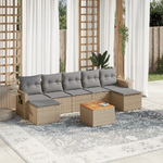 vidaXL Set Divano da Giardino 8 pz con Cuscini Beige in Polyrattan