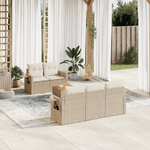 VidaXL Set Divano da Giardino 6 pz con Cuscini Beige in Polyrattan