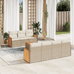 VidaXL Set Divano da Giardino 8 pz con Cuscini Beige in Polyrattan