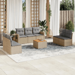 VidaXL Set Divano da Giardino 8 pz con Cuscini Beige Misto Polyrattan