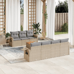 VidaXL Set Divano da Giardino 8 pz con Cuscini Beige in Polyrattan