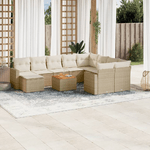 VidaXL Set Divani da Giardino 11 pz con Cuscini Beige in Polyrattan