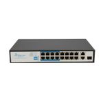 Extralink VIRTUS V3 | PoE Switch | 16x 100Mb/s PoE/PoE+, 2x Gigabit RJ45 + 1x SFP, 150W