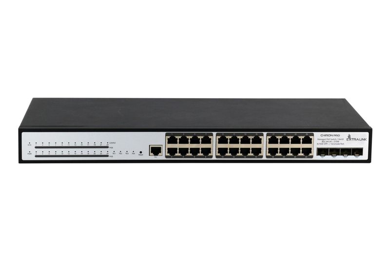 Extralink-Chiron-Pro-|-Switch-PoE-|-24x-RJ45-1000Mb-s-PoE-4x-SFP--L3-370W