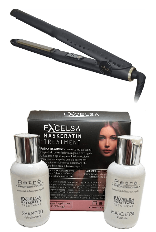 PIASTRA MINI GHD NEW EDITION PIU' KIT EXCELSA MASKERATIN 2X100 ML