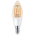 Philips LED Lampadina Smart Filament Dimmerabile Luce Bianca da Calda a Fredda Attacco E14 40W Candela