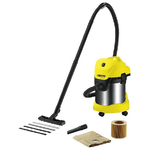 Karcher 1.629-841.0 Aspiratore per Solidi e Liquidi WD 3 Premium 200 Air Watt Capacita' 17 Litri Potenza 1000 W Tubo 2m