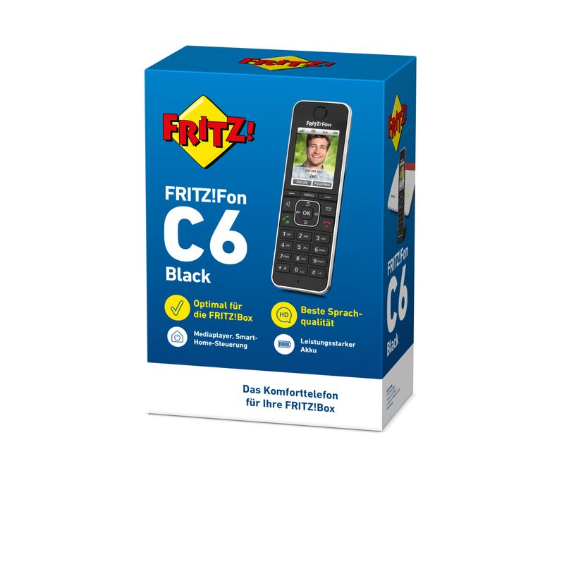 FRITZ-Fon-C6-Telefono-DECT-Identificatore-di-chiamata-Nero