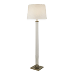 Piantana Contemporaneo Pedestal Acciaio Adjustable Vetro Trasparente 1 Luce E27