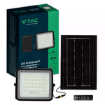 V-TAC Faro LED con Telecomando e Pannello Solare 6W Batteria sostituibile Cavo da 3m Colore Nero 6400K