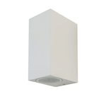 V-TAC Portafaretto LED Doppio da Muro 2*GU10 e GU5.3 (MR16) Quadrato in Alluminio Colore Bianco IP44