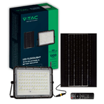 V-TAC Faro LED con Telecomando e Pannello Solare 15W Batteria sostituibile Cavo da 3m Colore Nero 6400K