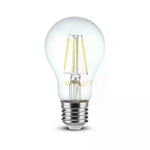 V-TAC Lampadina LED E27 4W 100LM/W A60 Filamento 6400K