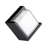 V-TAC Lampada LED da Muro Quadrato 12W con Diffusore Semicoperto Colore Nero 4000K IP65