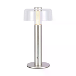 V-TAC Lampada LED da Tavolo 1W Colore Champagne e Bianco Trasparente Ricaricabile con USB C Touch Dimmerabile 3000K