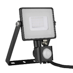 V-TAC PRO Faro LED Chip Samsung 30W con Sensore di Movimento e Crepuscolare e Interruttore Manuale di Bloccaggio Colore Nero 3000K IP65