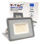 V-TAC PRO Faro LED SMD Chip Samsung 50W Colore Grigio 4000K IP65