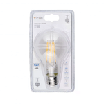 V-TAC Lampadina LED E27 8W A65 Filamento 2700K (Blister 1 Pezzo)