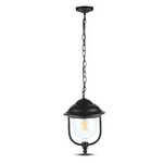 V-TAC Lampada LED da Soffitto a Lanterna con Portalampada E27 (Max 60W) Colore Nero l: 890mm IP44