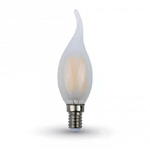 V-TAC VT-1937 Lampadina LED E14 4W Candela fiamma frost filamento - Bianco naturale 4000K - SKU 4478