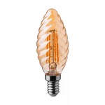 V-TAC Lampadina LED E14 4W Candela Tortiglione Filamento Ambrato 2200K