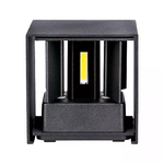 V-TAC Lampada LED da Muro Quadrata Doppio LED COB 5W 140LM/W Colore Nero Satinato Fascio Luminoso Regolabile 3000K IP65