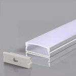 V-TAC Profilo in Alluminio Colore Silver per Strip LED (Max l: 124mm) Copertura Satinata 2000x30x10mm