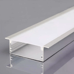 V-TAC Profilo in Alluminio Colore Silver per Strip LED a incasso (Max l: 124mm) Copertura Satinata 2000x50x20mm