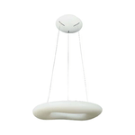 V-TAC Lampadario LED a Sospensione Circolare 38W con Telecomando Cambio Colore 3 in 1 Corpo Bianco d: 60cm h:200cm Dimmerabile