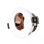 V-TAC Portafaretto LED da Incasso GU10 Rotondo Orientabile con Foro Ovale Colore Bianco con Interno Oro Rosa