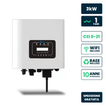 V-TAC Inverter Fotovoltaico di Rete Monofase Deye 3kW MPPT*1 CEI 0-21 con Schermo LCD WIFI Garanzia 10 Anni IP65