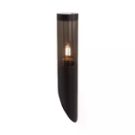 V-TAC Bollard Garden Light Fitting E27 (76mmx365x236mm) Smoke Plastic/SS Black Body IP44