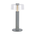 V-TAC Lampada LED da Tavolo 1W Colore Grigio e Bianco Trasparente Ricaricabile con USB C Touch Dimmerabile 3000K