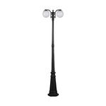 V-TAC Lampione LED con Doppio Portalampada a Lanterna 2*E27 Colore Nero Opaco h: 199cm IP44