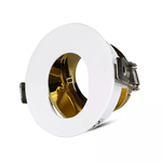 V-TAC Portafaretto LED da Incasso GU10 Rotondo Orientabile con Foro Ovale Colore Bianco con Interno Oro