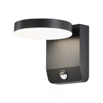 V-TAC Lampada LED da Muro Rotonda 17W 150LM/W con Sensore Colore Nero 3000K IP65