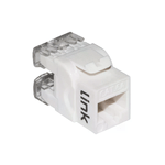 Presa Rete Keystone Jack Rj45 Categoria 6A Utp Colore Bianco 180° Contatti Dorati 50 Micron