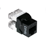 Presa Rete Keystone Jack Rj45 Categoria 5E Utp Colore Nero 180° Contatti Dorati 50 Micron