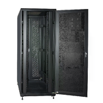 Armadio Rack 19 42U (A)2055 (L)800 (P)800 Colore Nero Porta Traforata Con Guidacavi  Laterale