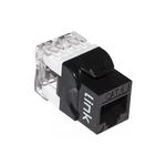 Presa Rete Keystone Jack Rj45 Categoria 6 Utp Colore Nero 180° Contatti Dorati 50 Micron