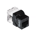 Presa Rete Keystone Jack Rj45 Categoria 6A Utp Colore Nero 180° Contatti Dorati 50 Micron