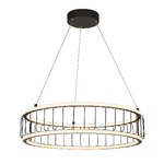 Lampadario Contemporaneo Circolo Acciaio Nero Alluminio Bianco Led 46,4W 3000K