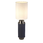 Lampada Scrivania Contemporanea Flask Acciaio Blu Tessuto Bianco 1 Luce E27