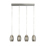 Lampadario Contemporaneo Ciclon Acciaio Cromo Vetro FumÃ¨ Led 22W 3000K