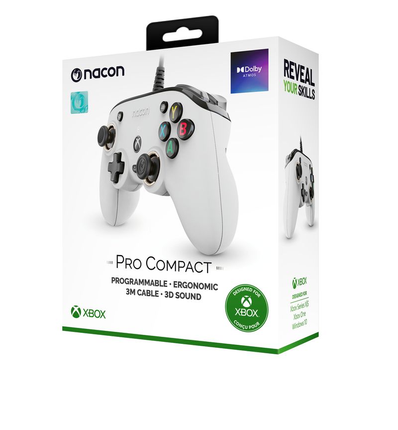 NACON-Pro-Compact-Controller-Bianco-USB-Gamepad-Xbox-One-Xbox-Series-S-Xbox-Series-X